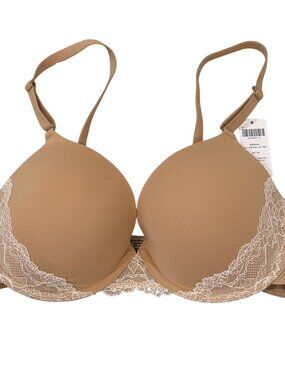 Soma Memorable Full Coverage Lace Trim Bra Soft Tan Size 38B NWT